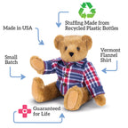 15 In. Vermont Flannel Bear, Liberty Plaid